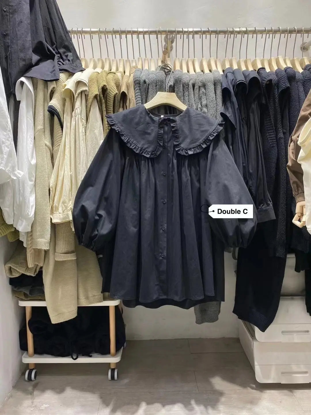 Shirts Women Spring New Plaid Peter Pan Collar Ruffles Loose All-match College Japanese Mujer Kawaii Swwet Tender Chemise Femme.