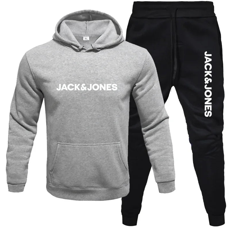 Men's autumn/Winter 2025 hoodie set, fashionable wool hoodie + sweatpants set for sportswear, casual running sportswear set