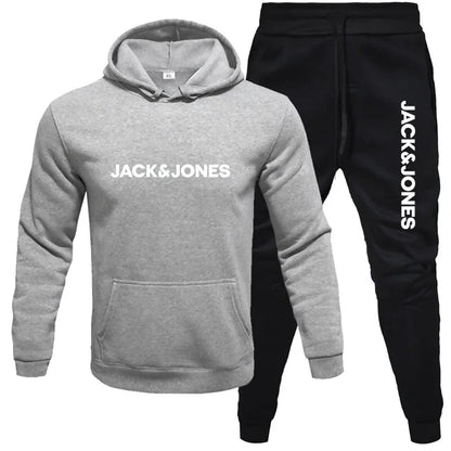 Men's autumn/Winter 2025 hoodie set, fashionable wool hoodie + sweatpants set for sportswear, casual running sportswear set