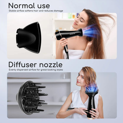Aigostar Lora Professional Hair Dryer 2400 W Hair Dryer for Hair Ions 2 Speed and 3 Settings Cooling Button Hair Dryer.