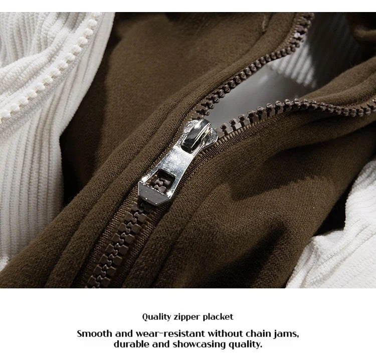 Japanese and Korean Winter Men's Thick Hooded Cotton Jacket Short Corduroy Cotton Jacket Trendy Warm Cotton Jacket Versatile.