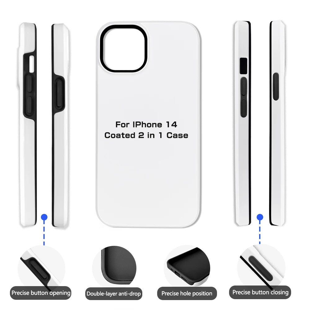 VORMIR 5pcs Coated 2 in 1 Blank Phone Cases for 3D Sublimation Printing Covers for iPhone 17 16 15 14 13 12 11 X XS XR Pro Max.