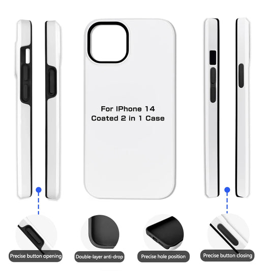 VORMIR 5pcs Coated 2 in 1 Blank Phone Cases for 3D Sublimation Printing Covers for iPhone 17 16 15 14 13 12 11 X XS XR Pro Max.