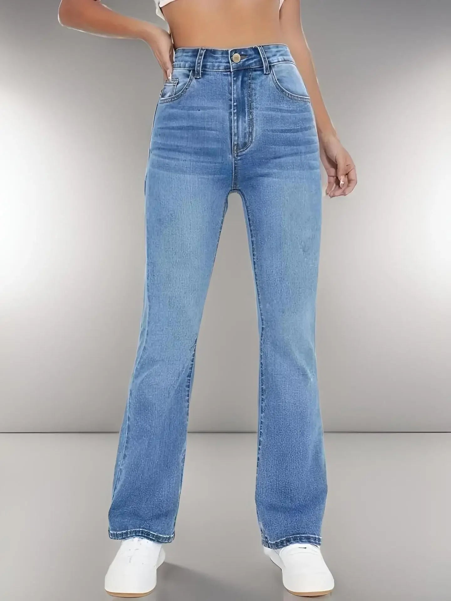 Spring 2025 Women's High Waist Straight Leg Light Blue Jeans Slimming Versatile Denim Pants Fashionable Casual Trousers.