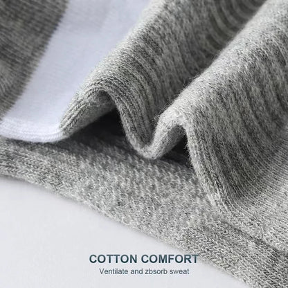 5 Pairs High Quality Socks Men Summer Outdoor Casual Cotton Socks Short Breathable Black Ankle Socks Run Sports Socks Size 38-45.