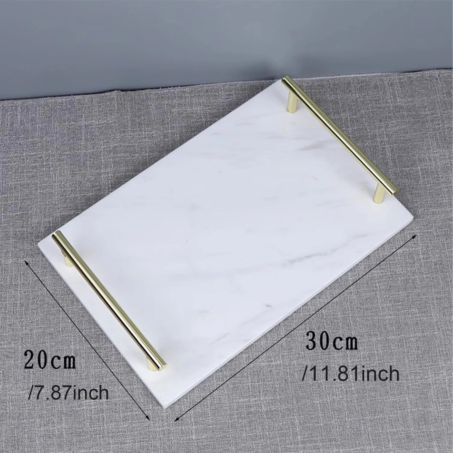 Guest Towel Holder Tray for Bathroom, 100% Natural White Marble Tray - Napkin Storage for-Bathroom, Decorative Vanity Stone Tray.
