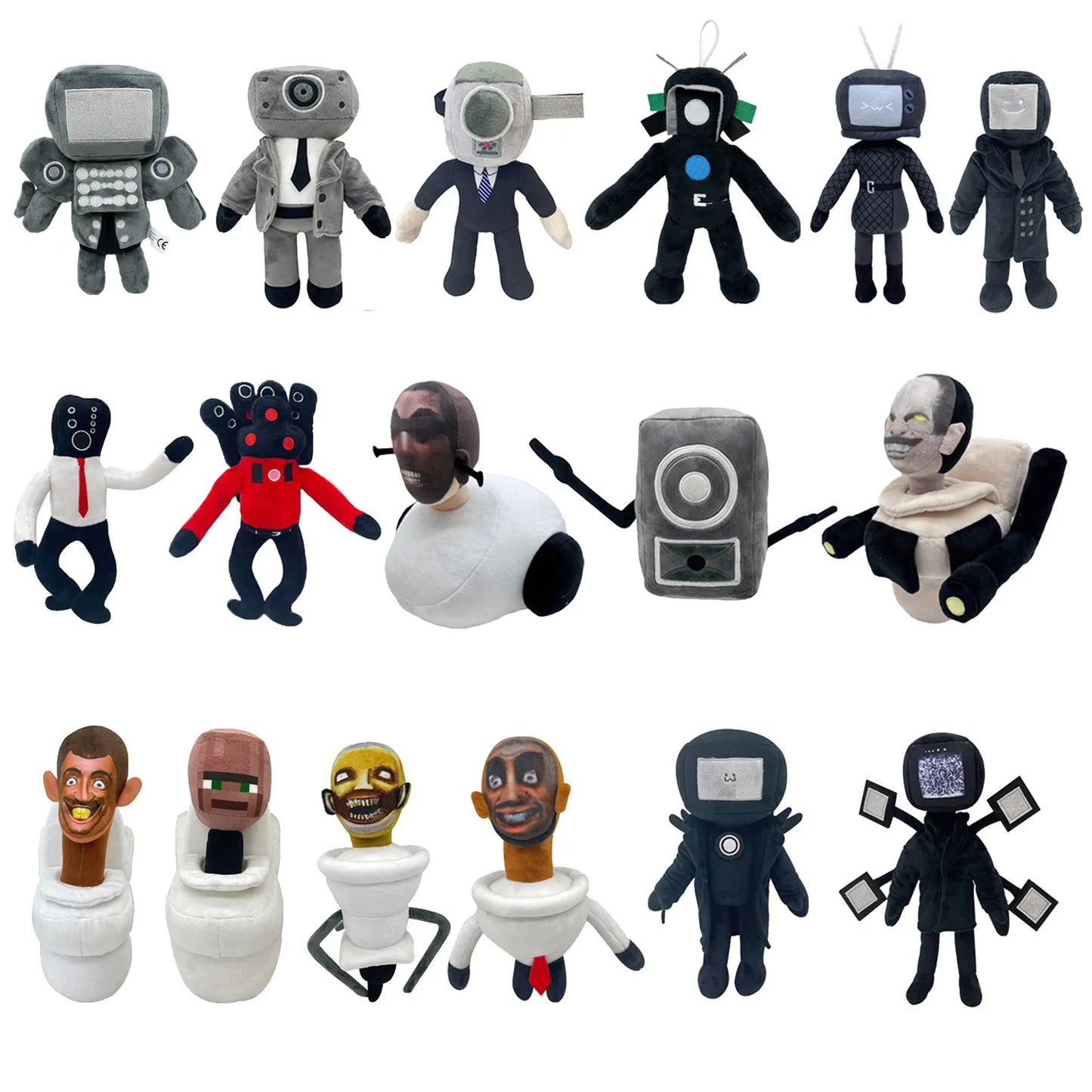 Skibidi Toilet Stuffed Plush Doll Toys Collectible Gifts for Kids Fans Adults Birthday Anime Game Figure Titan  TV Man Cameraman.