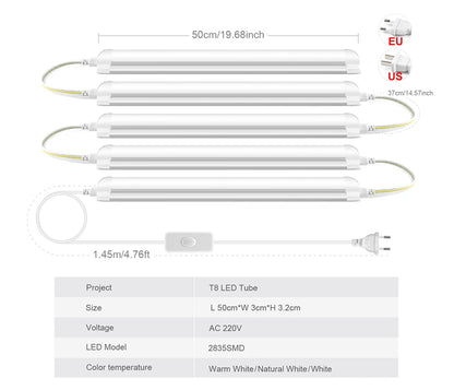 1-2PCS 25W T8 Led Tube Light,High Efficiency Saves 50% Energy Replacement for Fluorescent Tubes,Workshop Warehouse Lighting.
