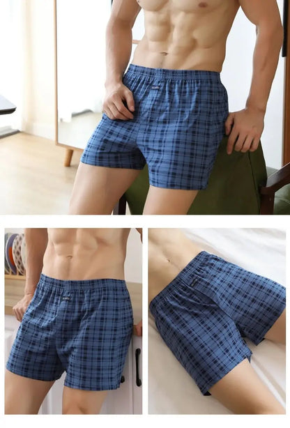Plus Größe M-3XL männer Aro Hosen Baumwolle Gitter Unterwäsche Lose Hohe Taille Sommer Dünne Atmungsaktive Hause Shorts Beutel Unterhose