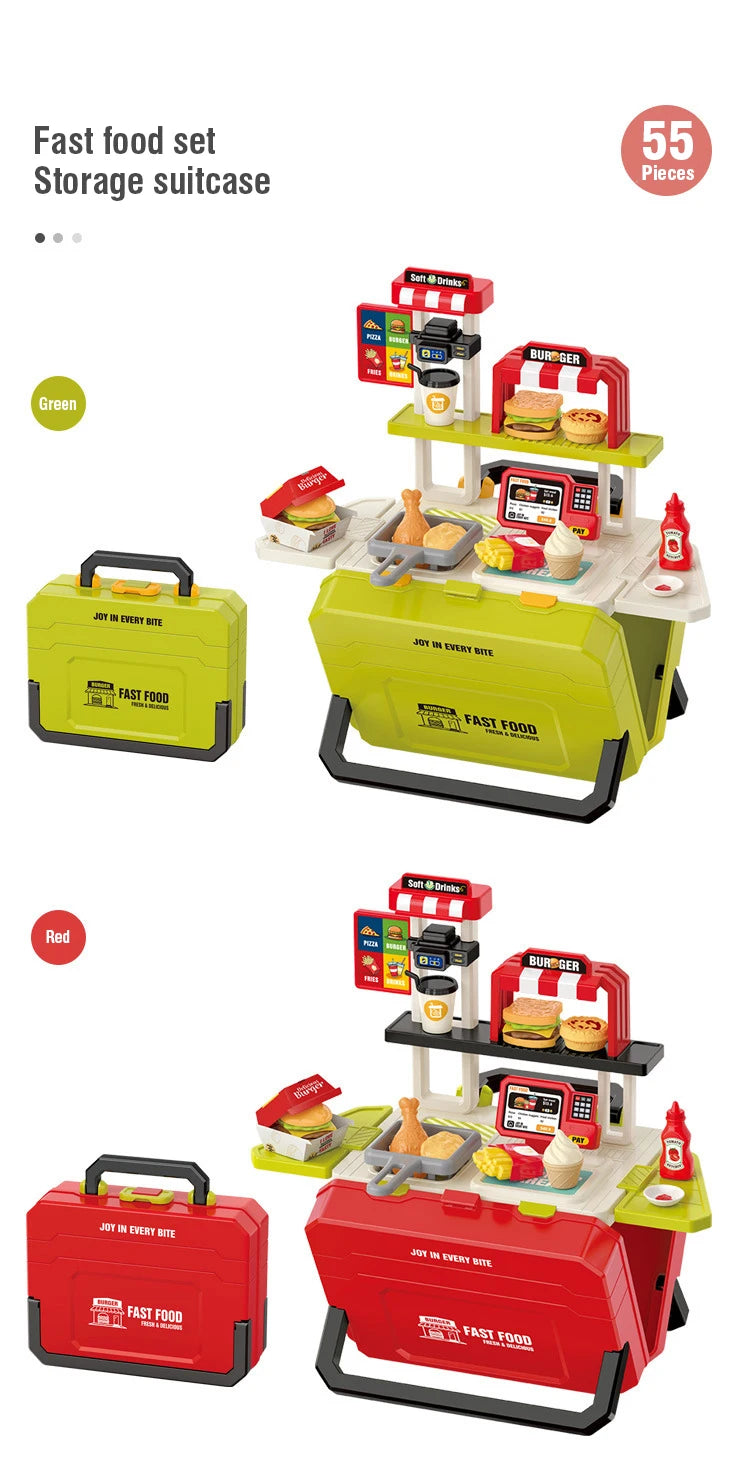 Kitchen Food Role Play Pretend Play Children Toy Ice Cream Candy Sweet Dessert Accessories Toys for Kid Christmas Birthday Gifts