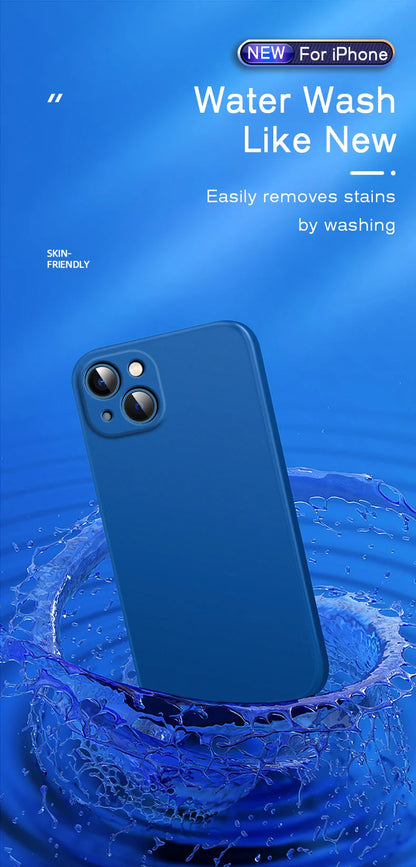 Official Phone Case For IPhone 17 Air 16 15 14 13 11 12 17 Pro Max Plus Silicone Solid Color Fall and Collision Protection Cover.