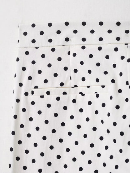 TRAFZA Herbst Polka Dot Gedruckt Jacke Für Frauen Lange Ärmel Rollkragen Zipper Mit Taschen Kordelzug Lose Vintage Mäntel