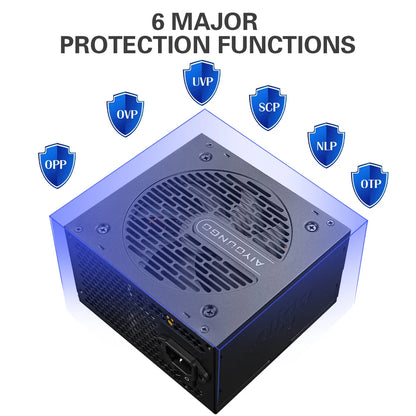 Aigo AT Power Supply PC Gamer 550W 650W 750W ATX Fonte 80 PLUS Bronze Certification 100-240V Diy Gaming Computer PSU For 14600kf.