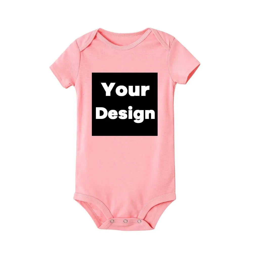 DIY IHR DRUCK ODER LOGO Neugeborenen-Anpassungs-Body, Langarm- und Kurzarm-Overall, einfacher, maßgeschneiderter TEXT-Babyspielanzug.