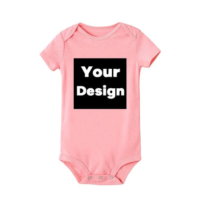 DIY IHR DRUCK ODER LOGO Neugeborenen-Anpassungs-Body, Langarm- und Kurzarm-Overall, einfacher, maßgeschneiderter TEXT-Babyspielanzug.