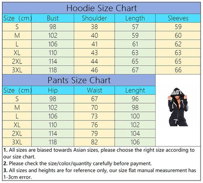 Casual Women's Tracksuit Printing Zipper Hooded Sweatshirt Sweatpants Set Sports Jogging Woman Clothing Morning Run Sportswear.