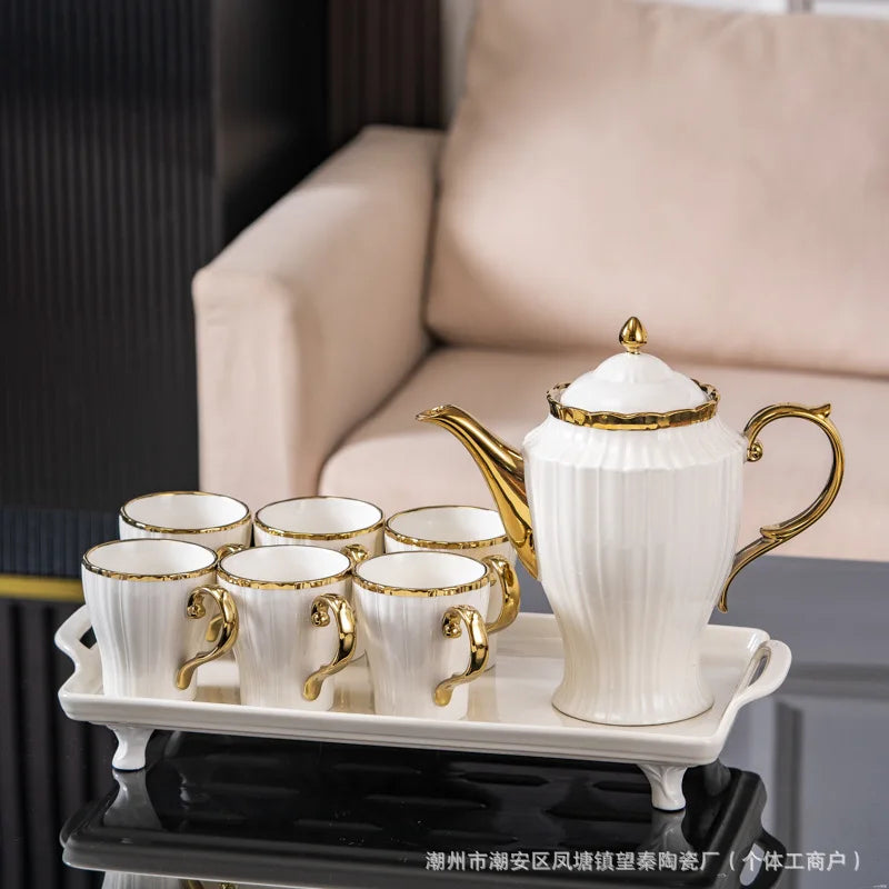 New high-value European ceramic coffee set, color glaze, high-end Phnom Penh coffee cup saucer, afternoon tea set