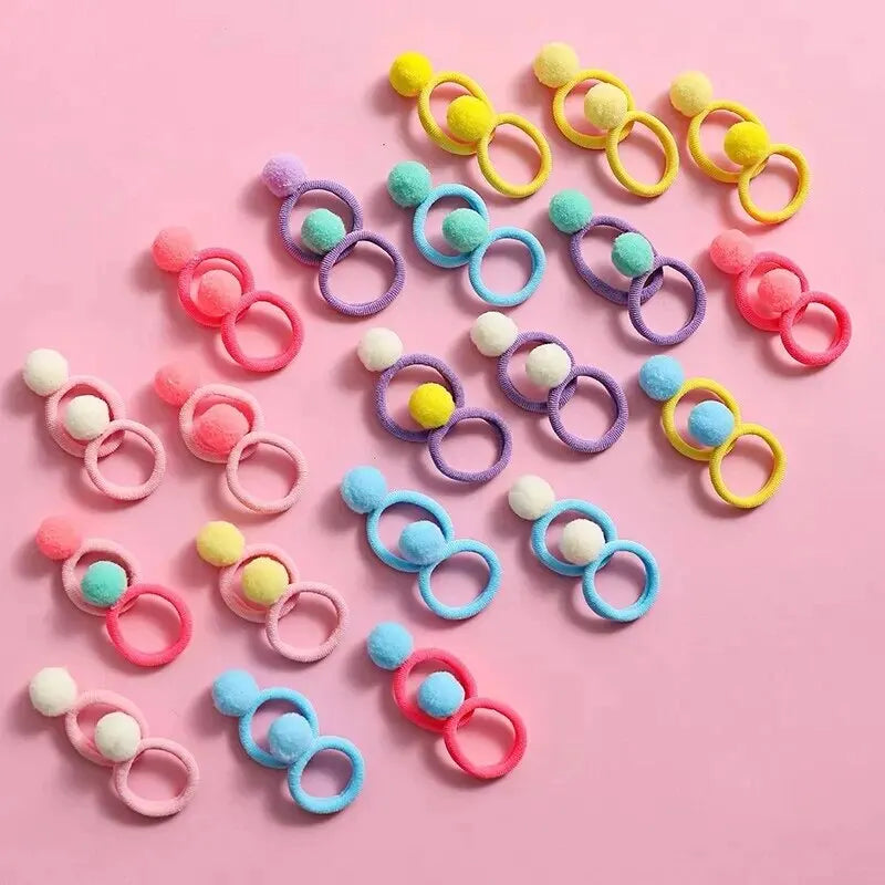 120PCS Hair Accessories Set For Girls Colorful Bowknot Hair Band Children Ponytail Holder Hair Ties Kids Elastic Rubber Bands.