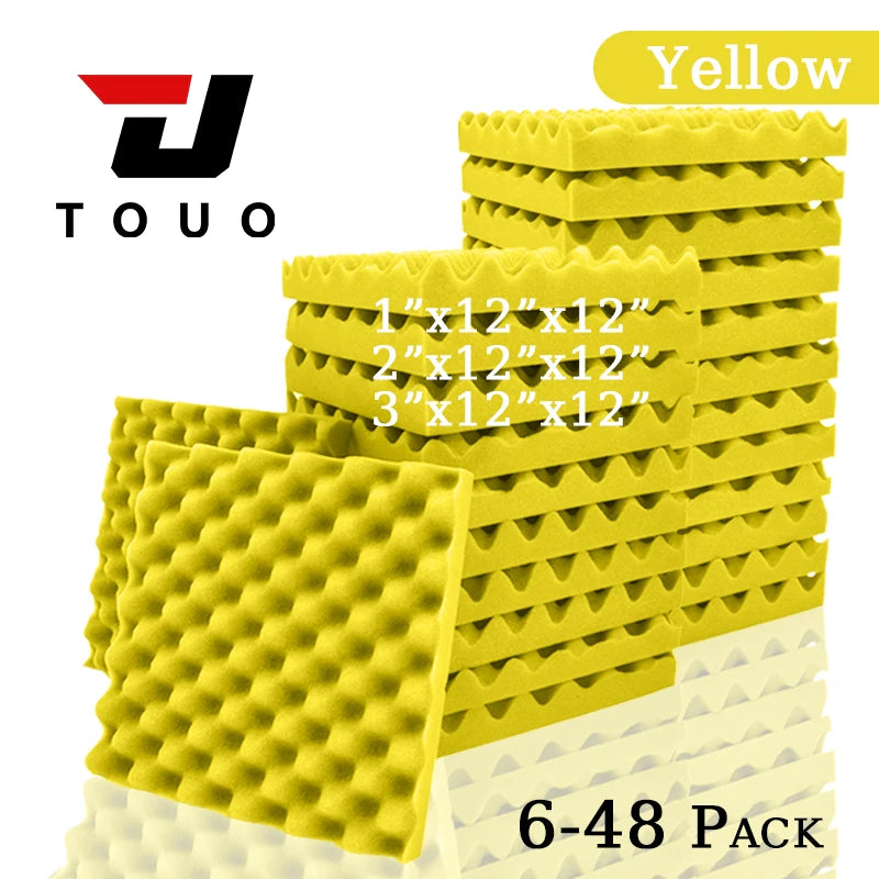 TOUO 6-48 Pack Acoustic Panels Sound Proof Foam Panels Wall Soundproofing Acoustic Foam Panels  Flame Retardant