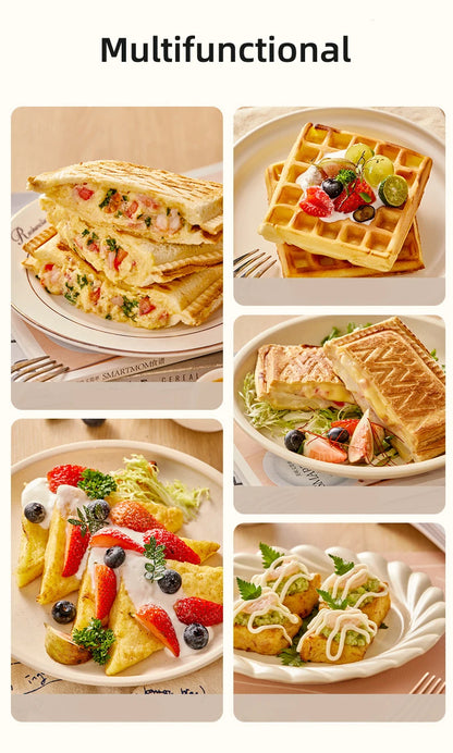 Electric Sandwich Maker Multifunctional Waffle Machine Toaster Baker Breakfast Machine Takoyaki Pancake Donuts Sandwichera 220V.