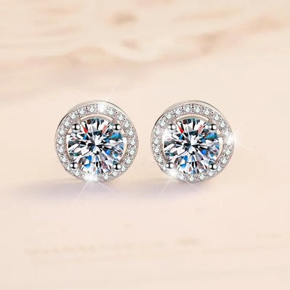 Diamond Earrings Mosonite Earring Square Bag Earrings marry Jewelry simple and fashionable party, Valentine's Day gift.