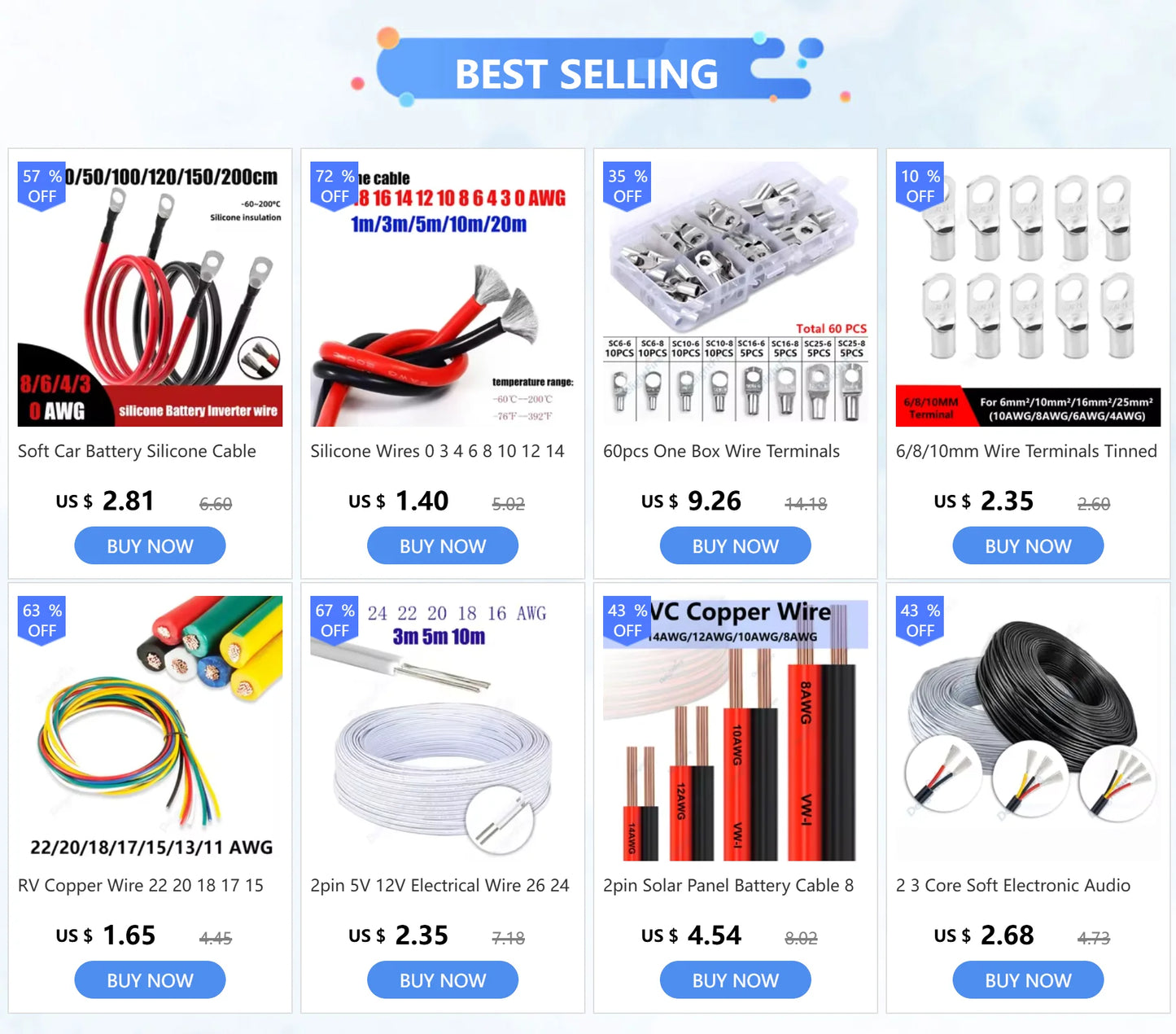 2pin 5V 12V Electrical Wire 26 24 22 20 18 AWG White Grey Tinned Copper Insulated PVC Extension Cable for Auto Speaker LED Strip.