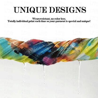 Women's Floral Tie Dye Print Long Sleeve Shirt Office Elegant Fashion Single Breasted Casual Shirt.