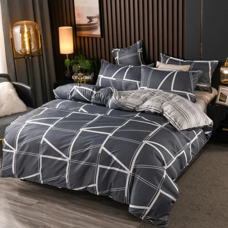 New Comfortable Soft Skin-friendly Cotton Aloe Vera Cotton Four-piece Set Active Cotton Bedding Sheet Quilt Cover.