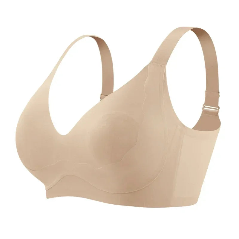 SUJIIN Wireless Plus Size Bras Women Anti-sagging Comfortable Breathable Soft Support Bralettes Big Breasts Push Up Bra MX219A