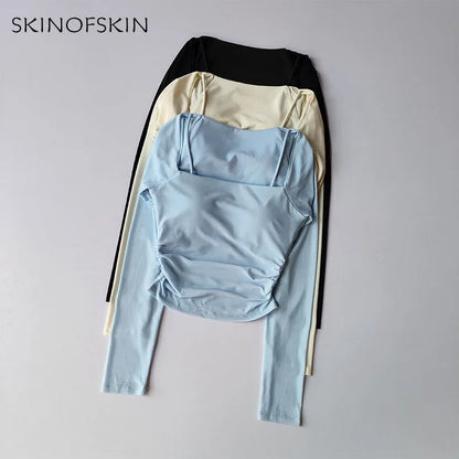 Yoga Clothes Women Sports Tops Fixed Chest Pads Mesh Splicing Slimming Long Sleeves Fashionable Running Training Fitness Clothes.