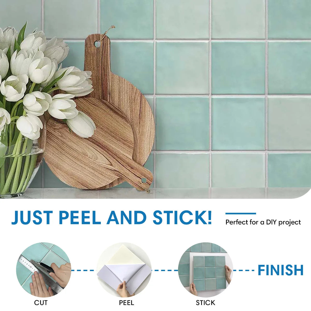 20PCS 3D Matte Wall Panels, 30×30cm – Peel and Stick Tiles for Kitchen, RV, and Bathroom Renovations, Decorative Wall Panels