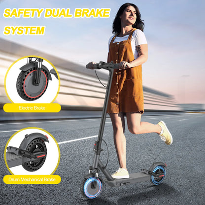 AOVOPRO LP10 500W Electric Scooter 42V 10.5Ah 35KM/H 35KM Long Range 10 Inch with Shock Absorption Smart Foldable EScooter.