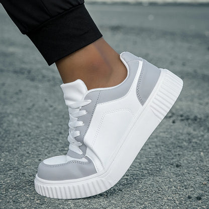 YRZL Womens Sneakers Autumn White Shoes Lightweight Thick Sole Non Slip Skatebaord Shoes Unisex Casual Sports Shoes for Man