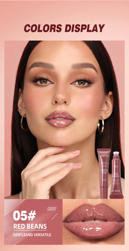 QIBEST Crystal Lip Balm Moisturizing Lip Gloss Oil Jelly Lipgloss Long Lasting Liquid Lipstick Hydrating Tinted Lip Serum Makeup.