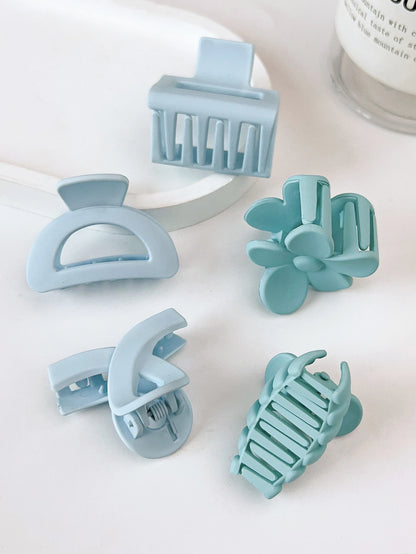 10 Pcs Pink Small Claw Clips Set,Matte Tiny Flower Jaw Clips for Women Girls,5 Style Nonslip for Thin Medium Fine Hair.