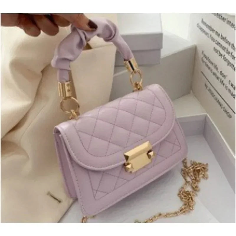 Women PU Leather Shoulder Bags Small Messenger Designer Female 2024 New Fashion Chain Rhomboid Crossbody Bag Ladies Mini Handbag.