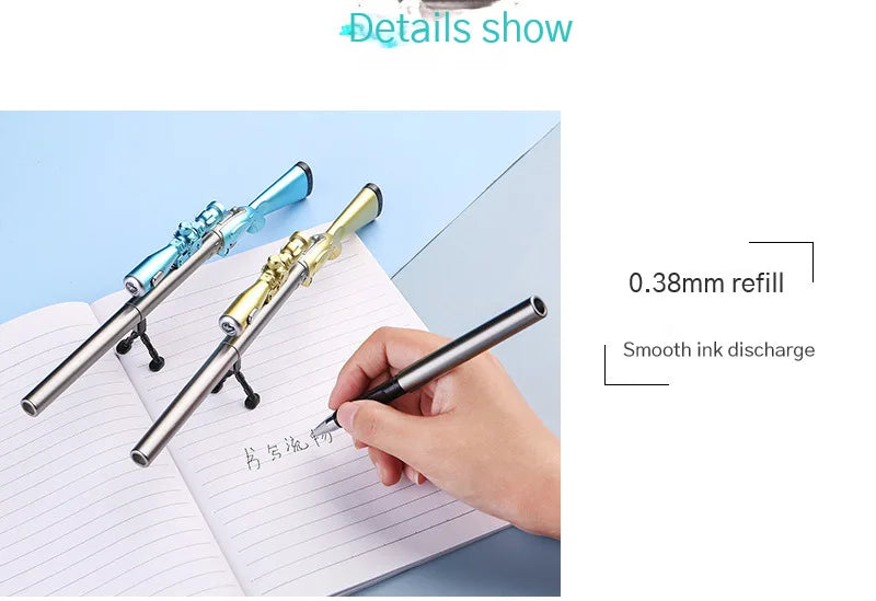 Kreative Simulation 98K Scharfschützengewehr Neutralstift mit Licht 0,38 mm schwarze Geltinte Student Schule Schreibwaren PUBG Lichter Stifte Geschenk.