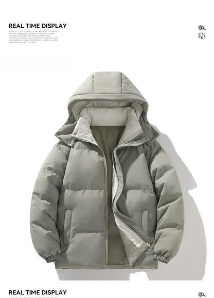 Korean Fashion Winter Men Hooded Parkas Casual Outdoor Windproof Men Clothing with Hood Thickened Warm Cotton Jacket for Men New.