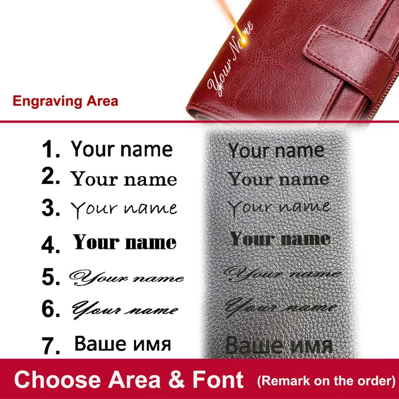 2024 New Short Women Wallets Genuine Leather Zipper Coin Pocket Women Purse Name Engraved Quality Card Holder Kpop Female Wallet.