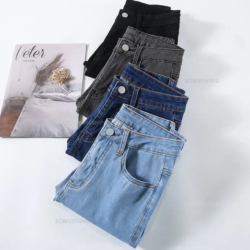 2024 New Sexy Skinny Jeans Women Hip Lift Stretch Pencil Denim Pants Casual Soft Slim Female Trousers Black Gray Blue.