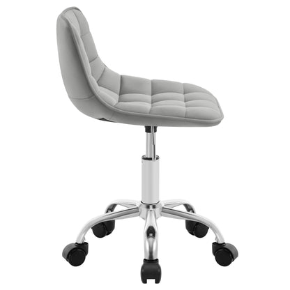 WOLTU Drehbarer Bürostuhl aus Samt, Make-up-Arbeitsstuhl, Ankleidehocker mit Rückenlehne, höhenverstellbarem, gepolstertem Sitz