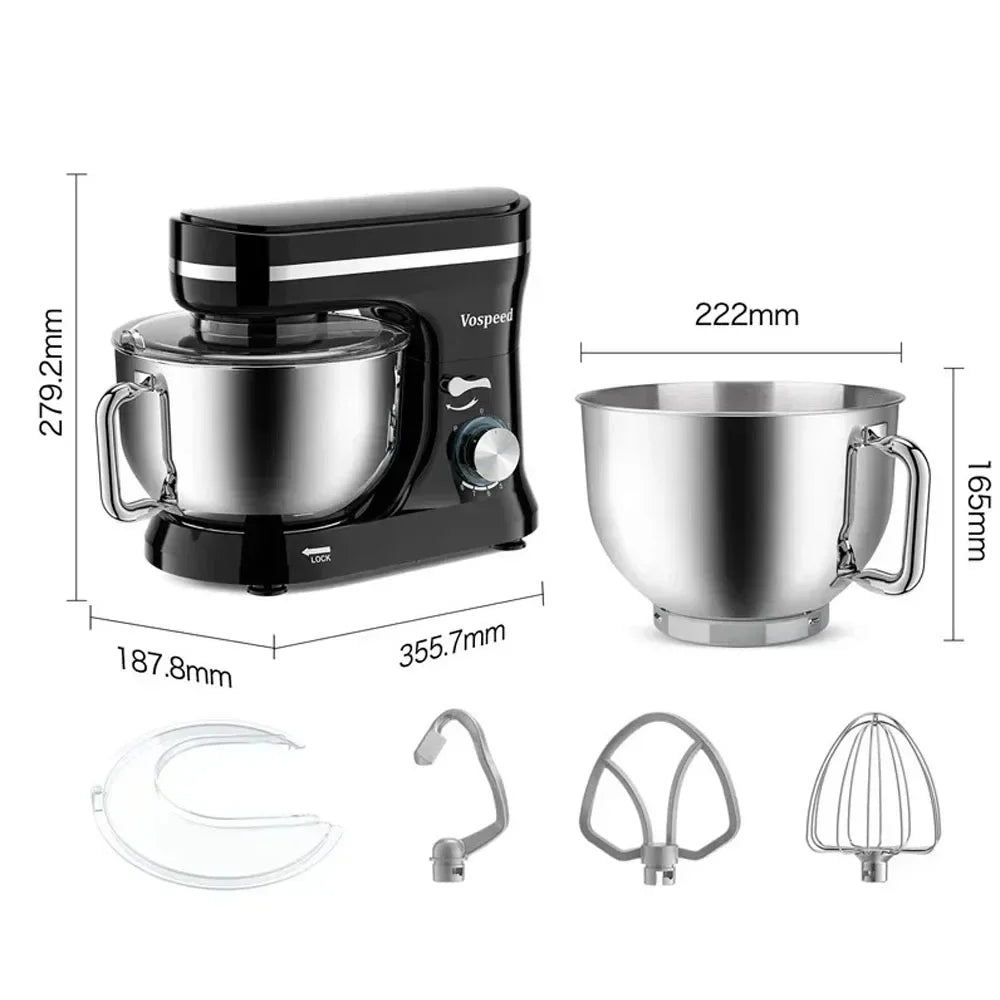 3in1 Multifunctional Chef Machine Kitchen Food Processor Stand Cream Egg Whisk Mixer Blender Cake Dough Bread Maker Machine.