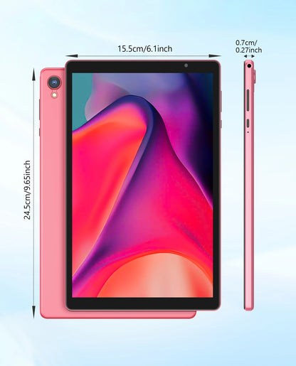 BAKEN 10-inch HD Display Android 14 Tablet, Quad-Core Processor, 4 (2+2)GB ROM + 32GB RAM, Bluetooth, Google Play.