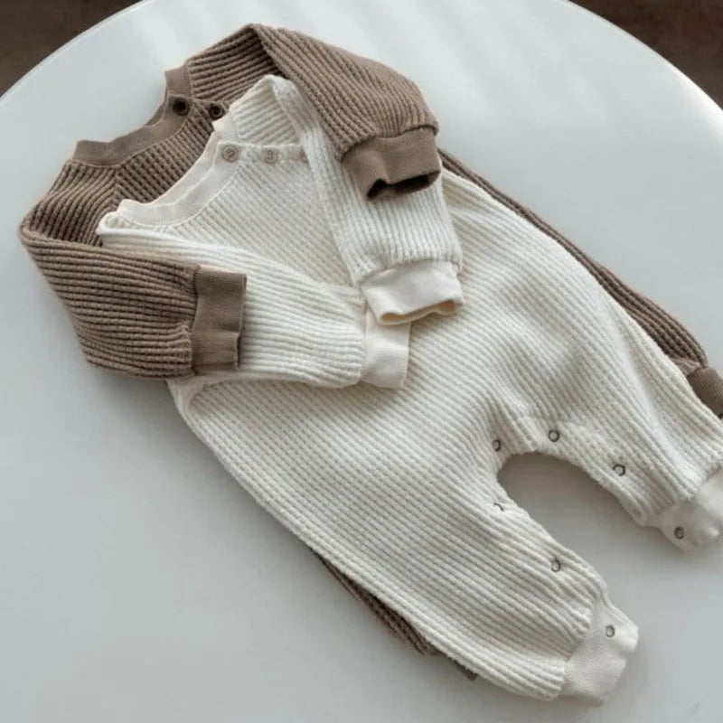 Infant Baby Mädchen Jungen Overall Einem stück Outfit Waffel Baumwolle Langarm Kleinkind Baby-spielanzug Frühling Herbst Baby Kleidung.