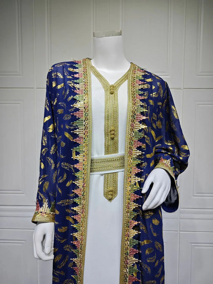Eid Kimono Jalabiya Muslim Set Women Abaya Dubai Kaftan Morocco Caftan Kebaya Ramadan Dress Djellaba Islam Clothing Ramadan Robe