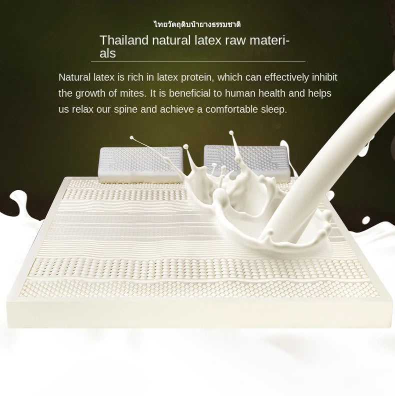 High-End-Latex-Quellen-Flüssigkeitsmatratzenoberteil, 100 % Naturlatex, faltbar, langsame Rückfederung, Thiland-Matten mit anpassbarem Baumwollbezug