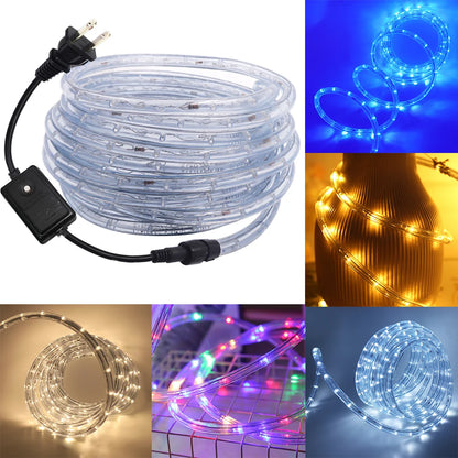 110V 220V Rainbow LED Round 2 Wire Srtip Light 30 36LED Yellow Red Blue Warm Outdoor Waterproof Christmas Party Decor EU US Plug.