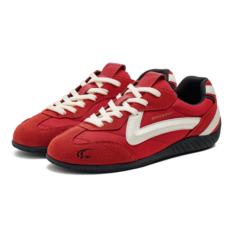 Maden Vintage Patchwork Rot Racing Sneakers Unisex Sommer Atmungsaktive Deutsche Trainer Schuhe Dünne Sohle Casual Lace-Up Sportliche Schuhe.