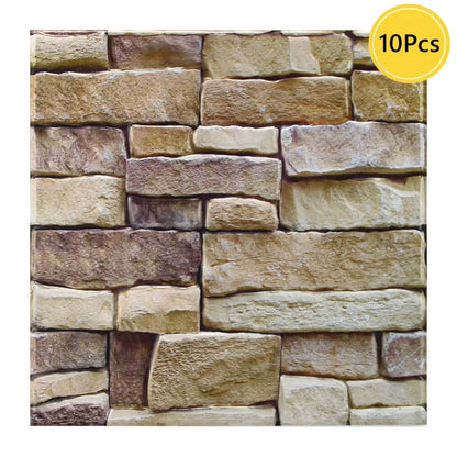 1/10pcs 3D Faux Stone Peel and Stick Wall Panel Self Adhesive Kitchen Tile Backsplash 3D Wall Sticker Tile Sticker 30cm x 30 cm