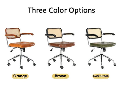 Für Neue Japanische Rattan Computer Stuhl Retro Rotierenden Stuhl Komfortable Studie Schreibtisch Atmungsaktive Armlehne Rattan Stuhl Büro Möbel